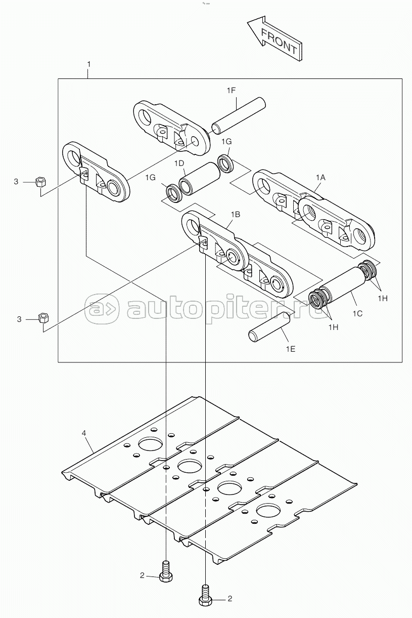 TRACK SHOE ASSY - 600G - HEAVY DUTY Serial No 1395 - 1799