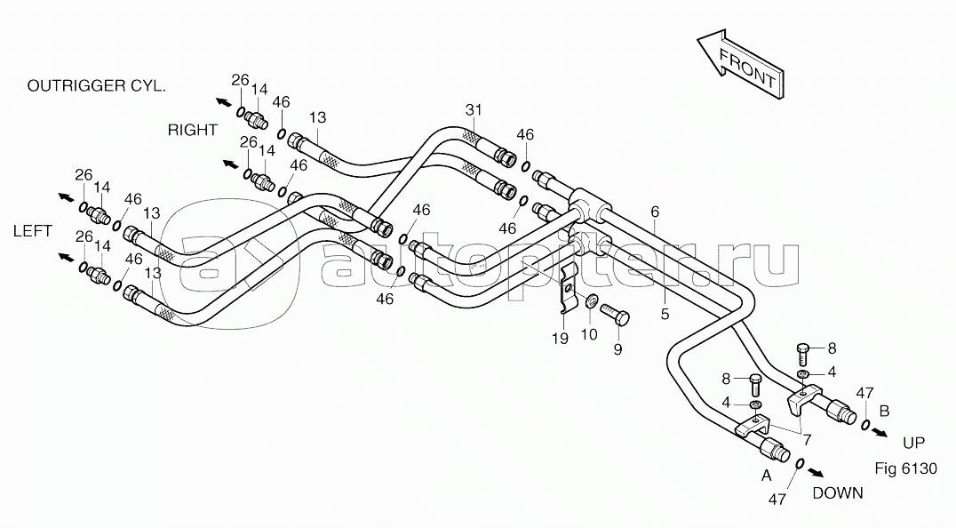 FRONT OUTRIGGER PIPING (1)-BOLTING TIPE (1147-)