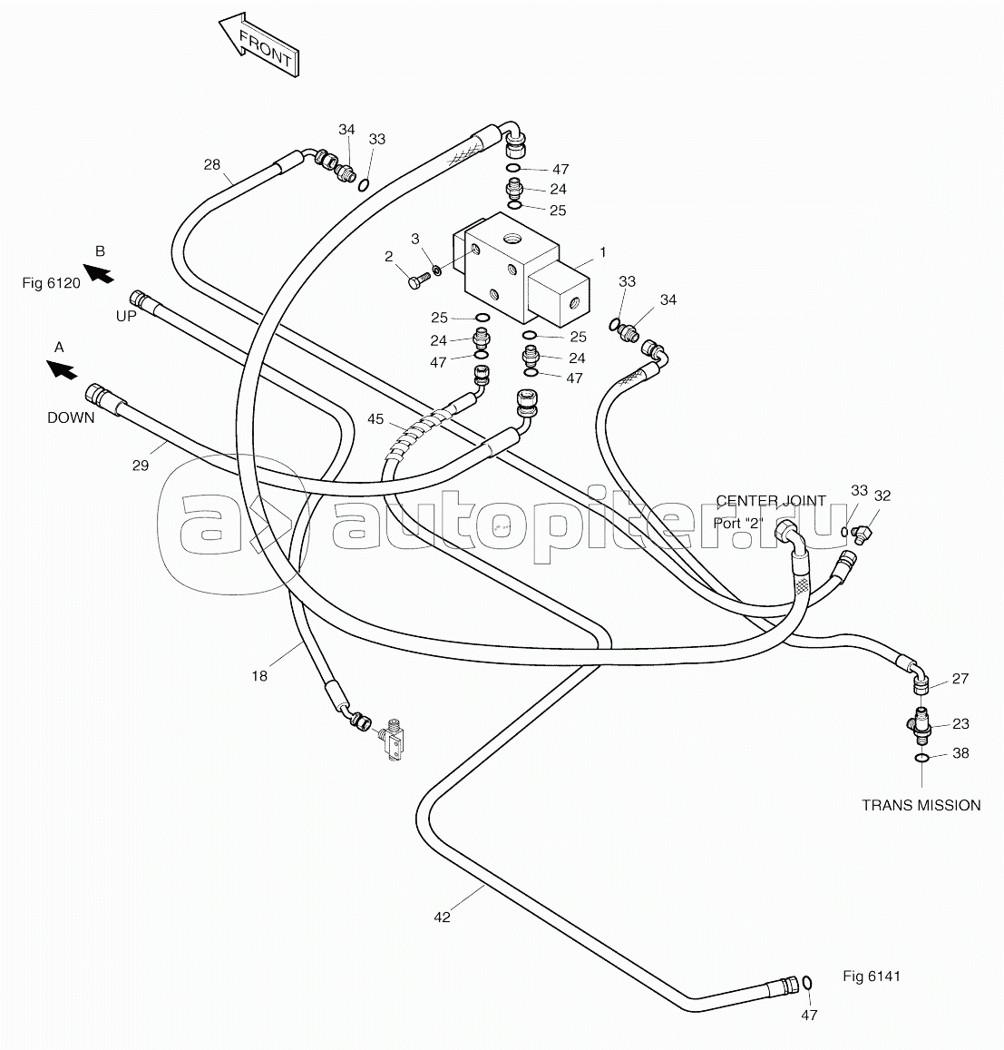 FRONT OUTRIGGER PIPING (2)-BOLTING TIPE (1147-)