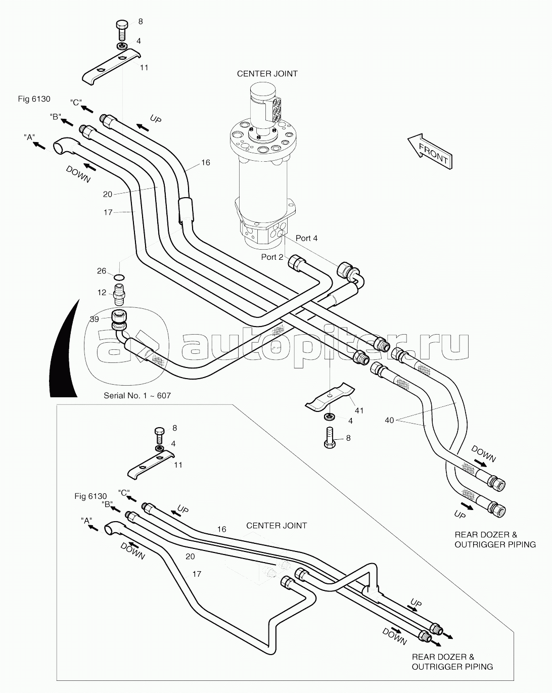 FRONT OUTRIGGER PIPING (3)-WELDING TIPE (1-721)