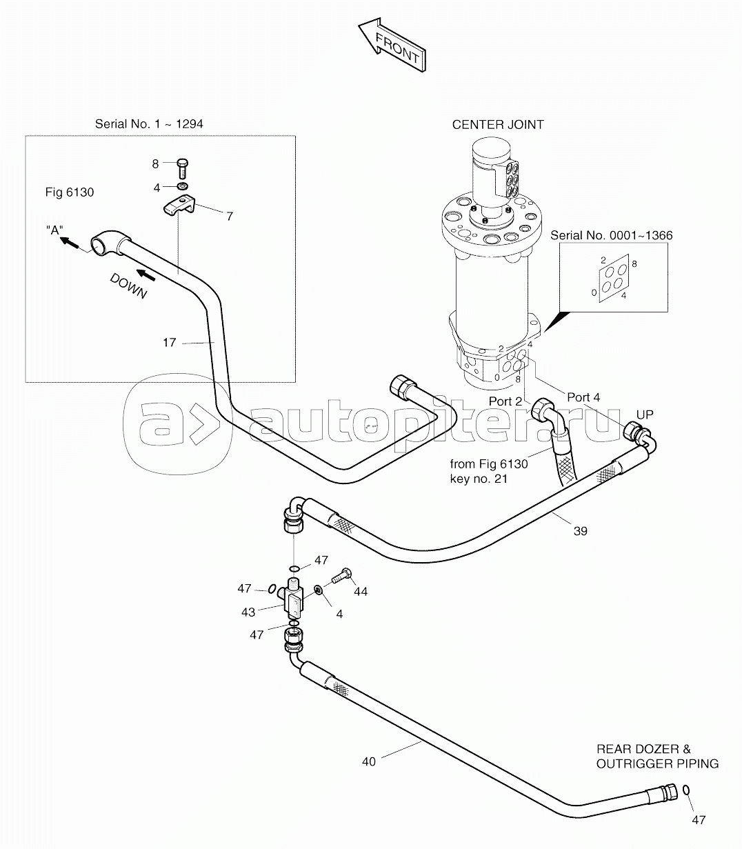 FRONT OUTRIGGER PIPING (3-1)-WELDING TIPE (722-1146)