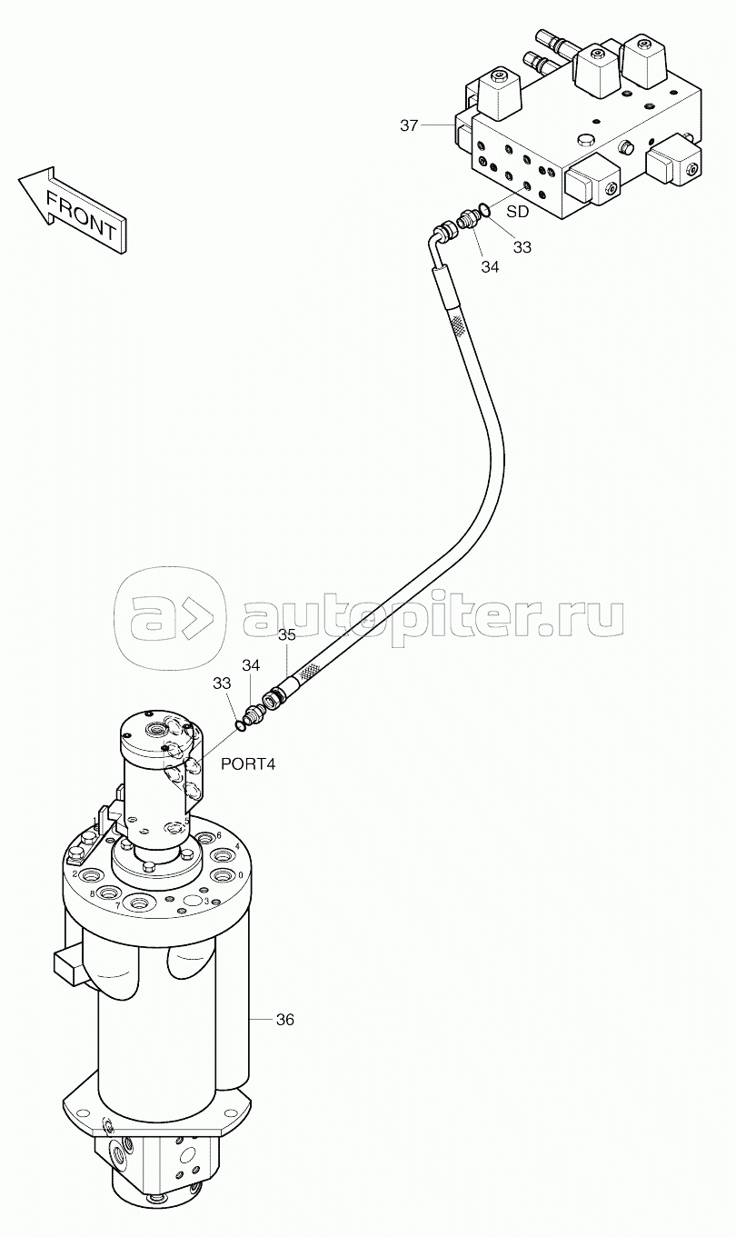 FRONT OUTRIGGER PIPING (4)-WELDING TIPE (1-1146)