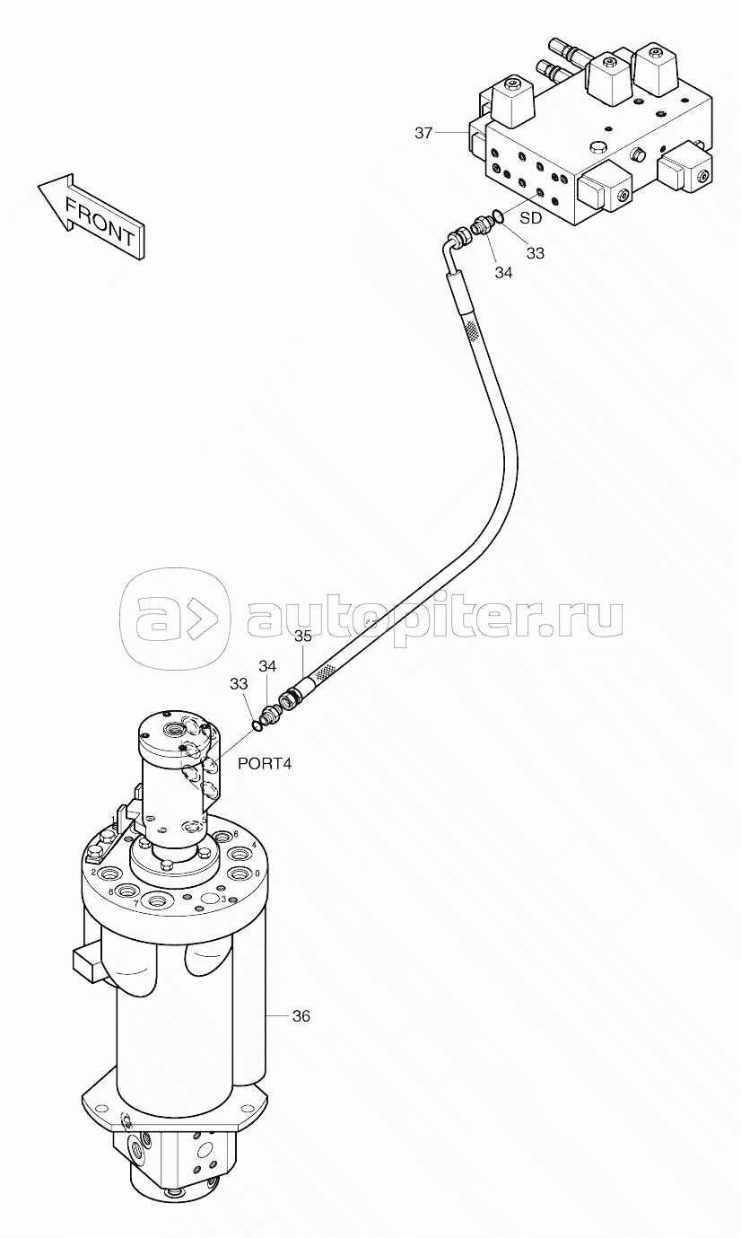 FRONT OUTRIGGER PIPING (4)-BOLTING TIPE (1147-)
