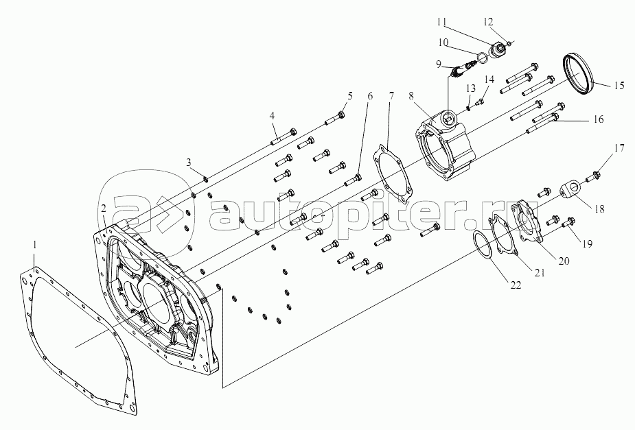 Корпус вспомогательной КПП (с механизмом отбора мощности, КПП CA10TA160M)