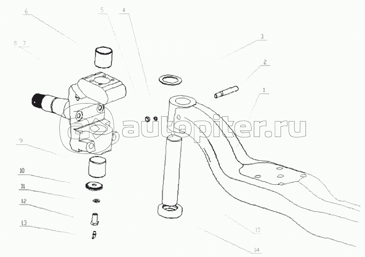 1S42593000011 Front axle-front axle and knuckle assembly