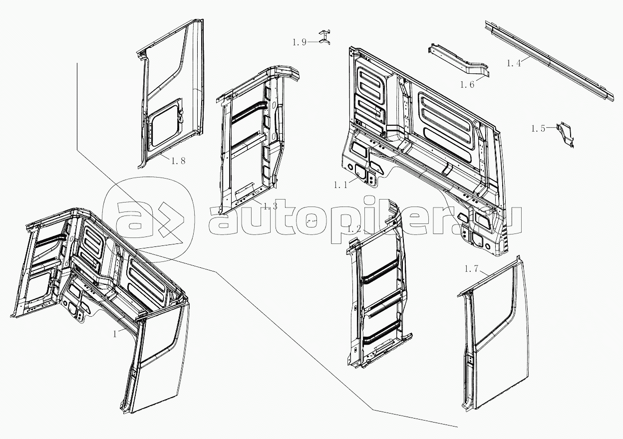 1SB2485000404 Body shell (welded rear assembly)