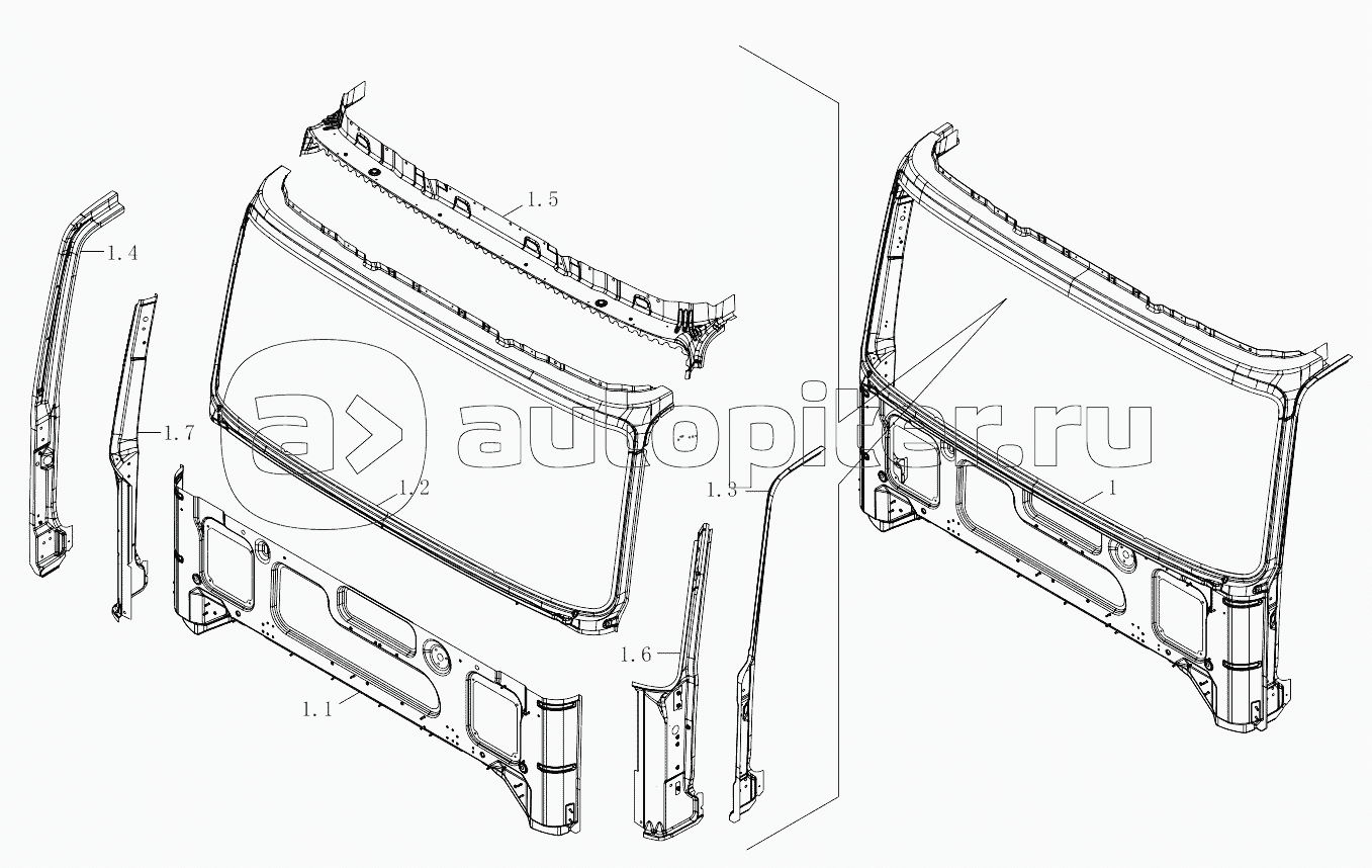 1SB2485000404 Body shell (front wall weldment assembly)