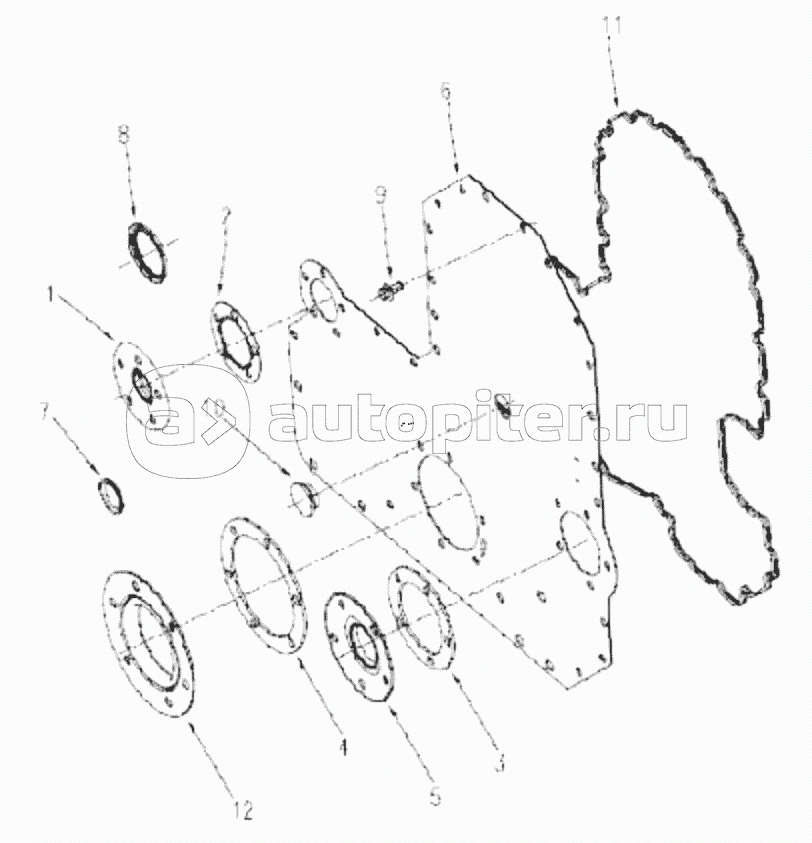 1S42591000201 Engine-cover plate, gear chamber (FR)