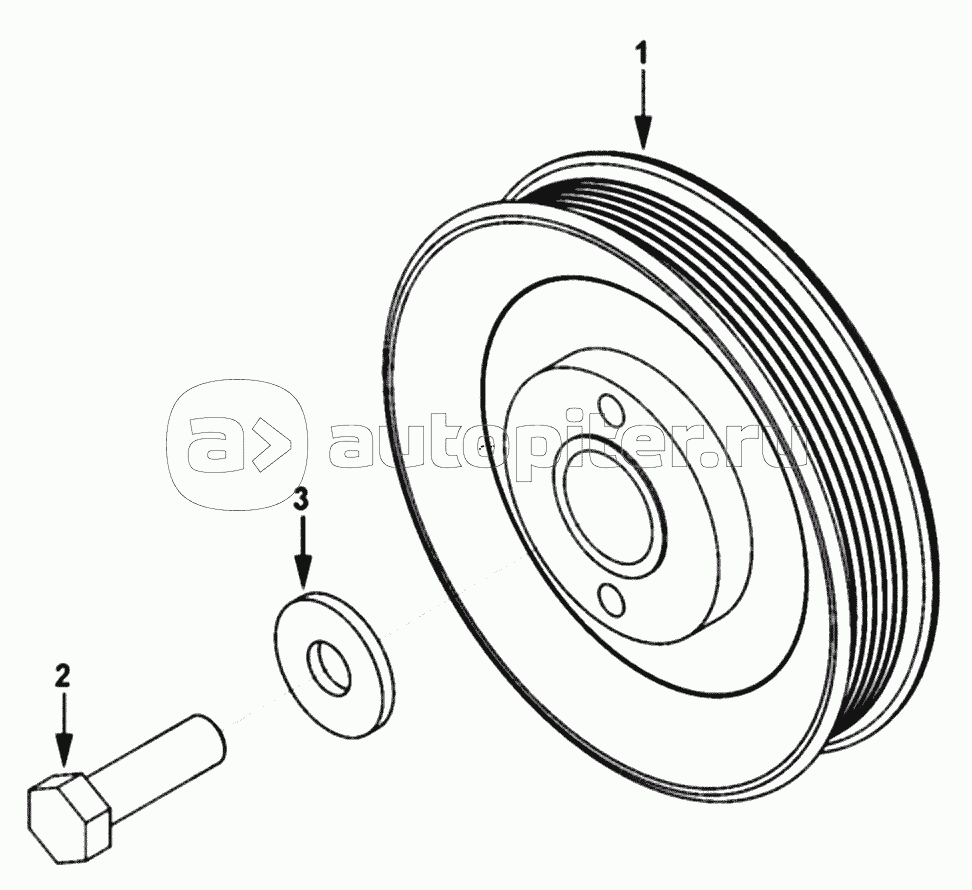 1S42591000201 Engine-attachment drive belt pulley-2