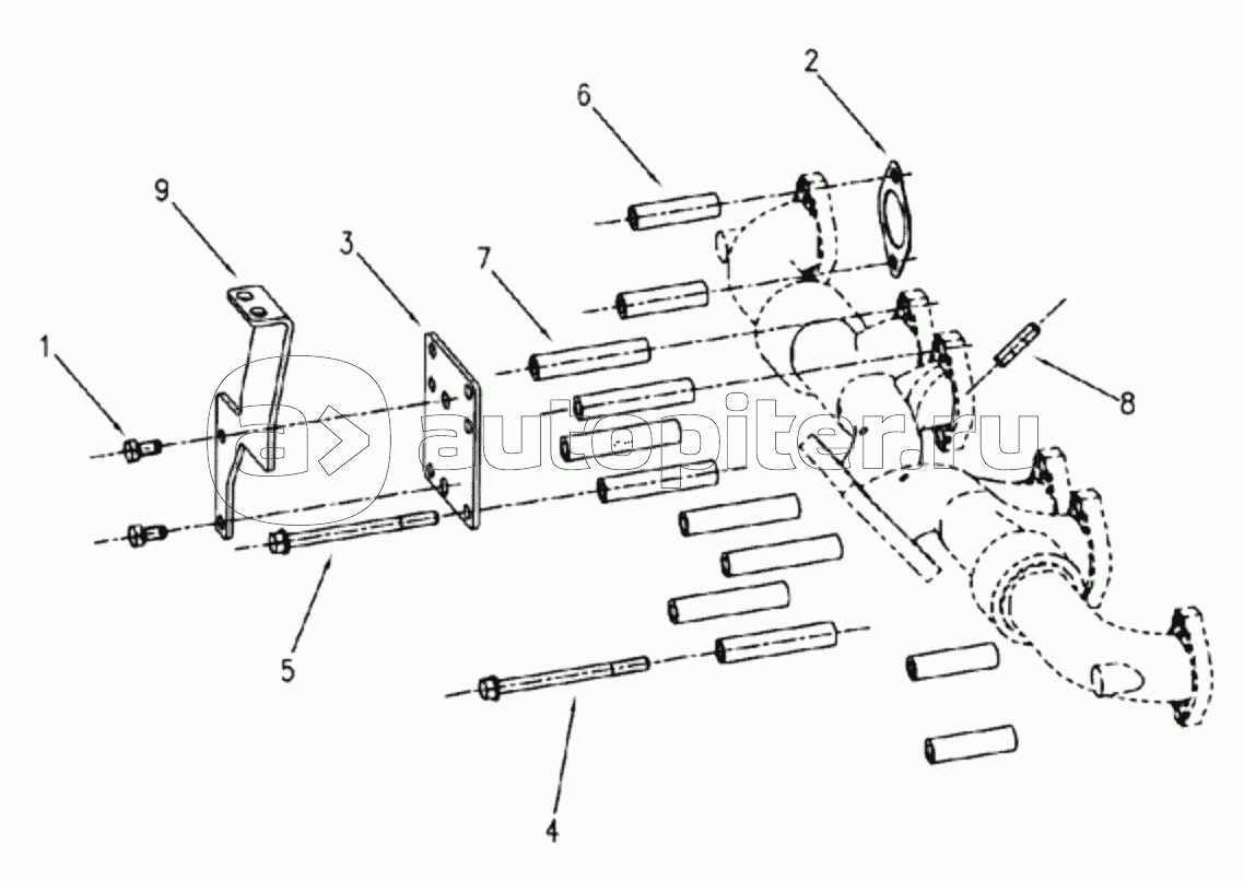 1S42591000201 Engine-exhaust manifold installation