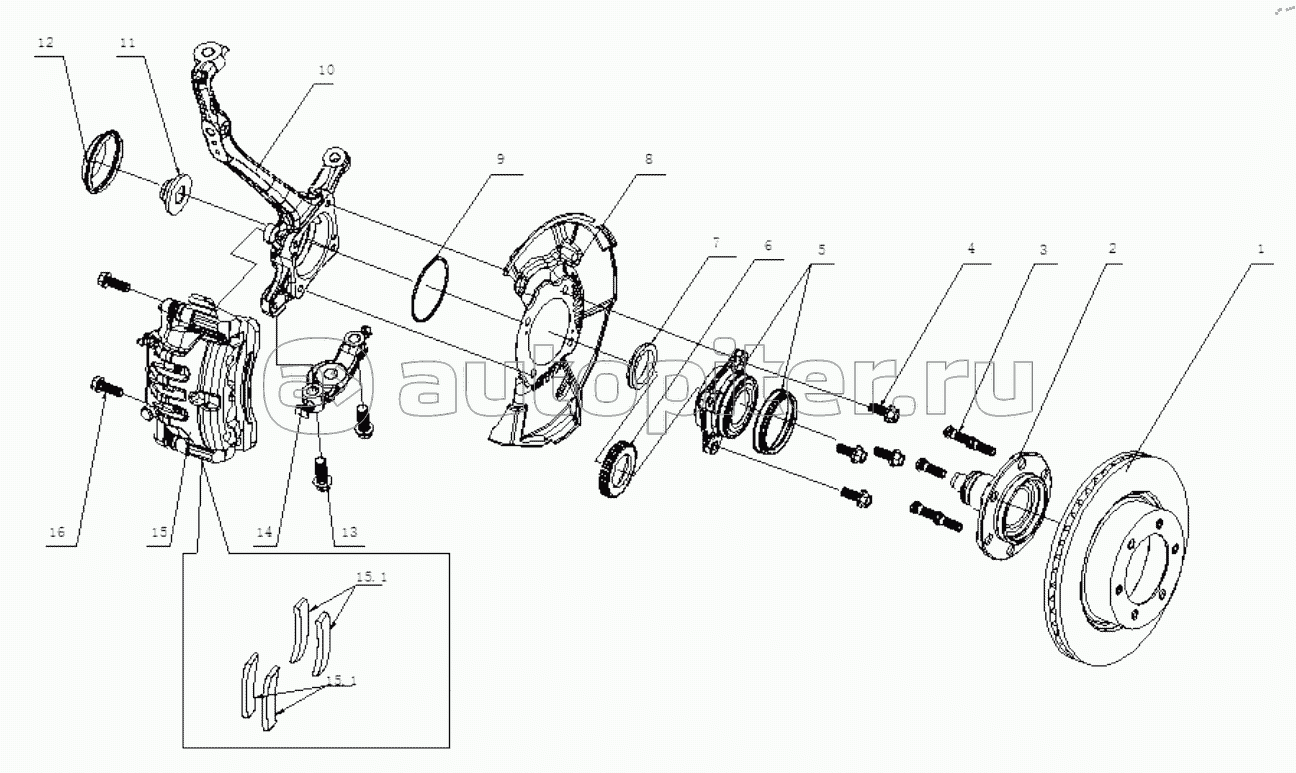 1S64833000001 Front shaft (6483MD6VC-A1ZA01, 6483MD6VC-A1ZA02, 6483MD6VC-A1ZA03, 6483MD6VC-A1ZA04, 6483MD6VC-A1ZA05)