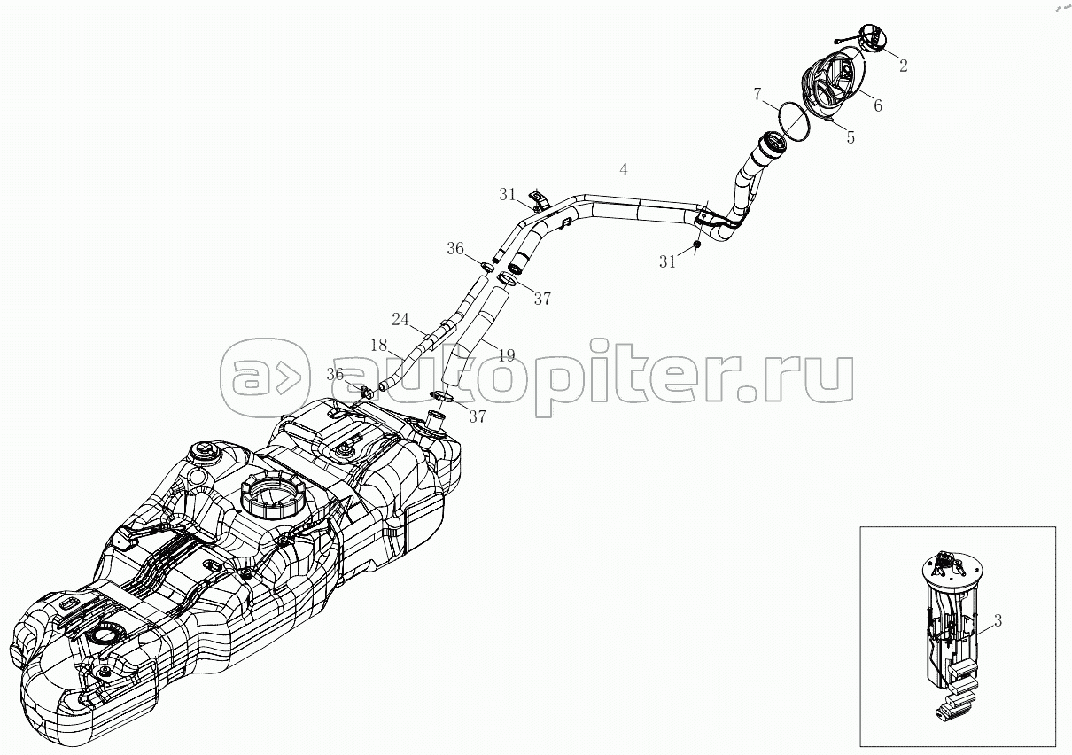 1S64831100004 Fuel system (6483MD6VC-A1ZA01, 6483MD6VC-A1ZA02, 6483MD6VC-A1ZA03, 6483MD6VC-A1ZA04, 6483MD6VC-A1ZA05, 6483RD6VC-A1ZA01, 6483RD6VC-A1ZA02, 6483RD6VC-A1ZA03, 6483RD6VC-A1ZA04, 6483RD6VC-A1ZA05)