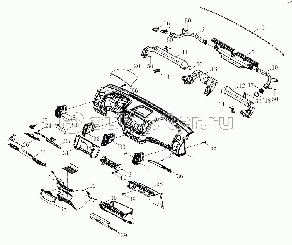 1SD1805350001 Instrument panel (6483MD6VC-A1ZA01, 6483MD6VC-A1ZA03, 6483MD6VC-A1ZA05, 6483RD6VC-A1ZA01, 6483RD6VC-A1ZA03)