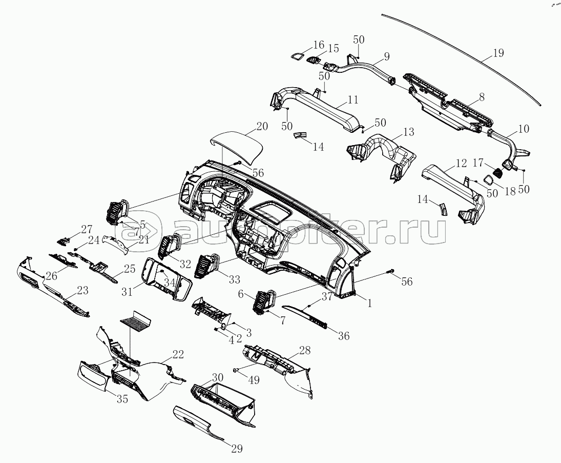 1SD1805350017 Instrument panel (6483RD6VC-A1ZA02, 6483RD6VC-A1ZA04, 6483RD6VC-A1ZA05)