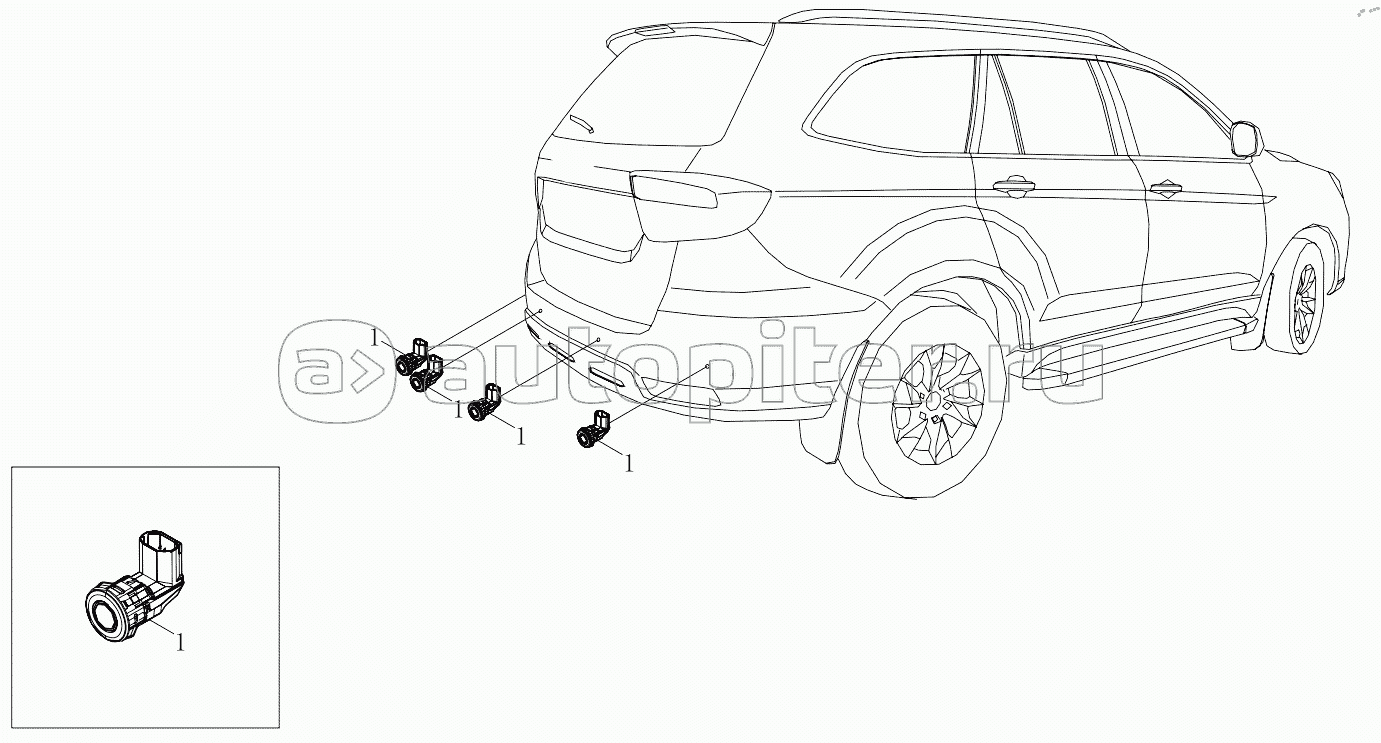 1SD1803870001 Reversing sensor alarm 6483MD6VA-A1ZA05, 6483RD6VA-A1ZA05, 6483RD6VA-A1ZA06, 6483RD6VA-A1ZA07, 6483RD6VA-A1ZA08