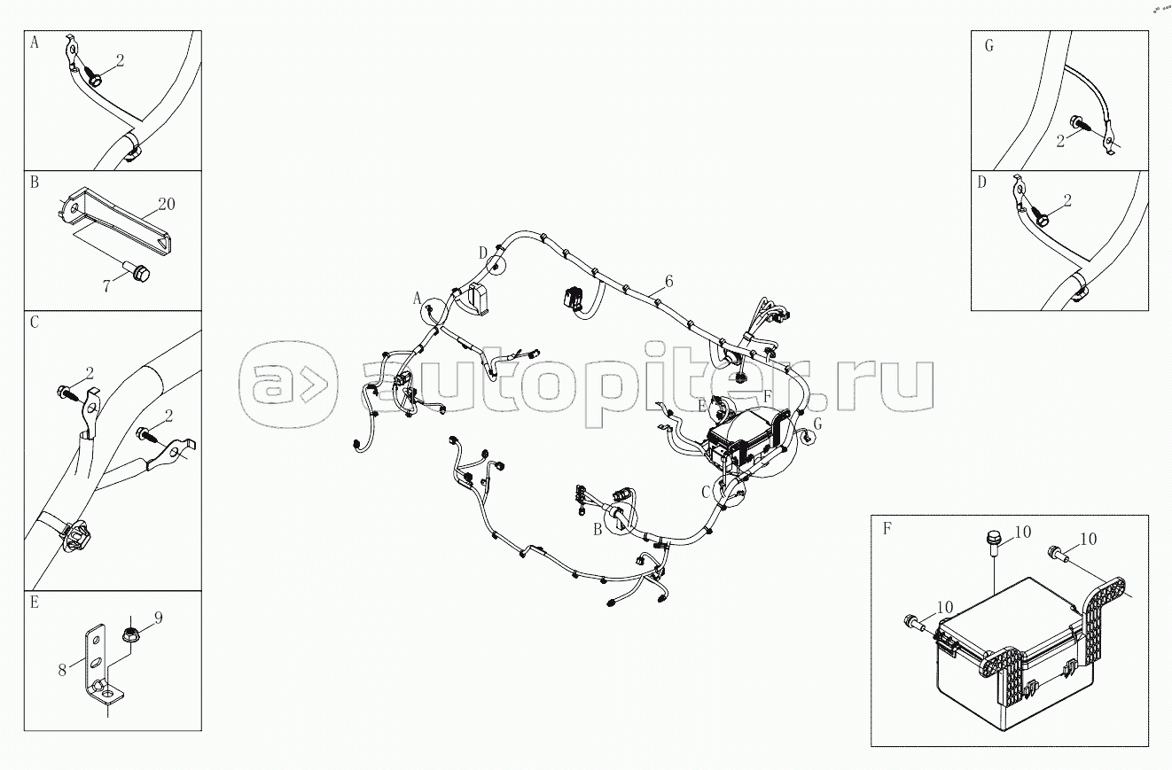 1SD1803740394 Body harness 6483RP6VA-A1ZA05, 6483RP6VA-A1ZA07