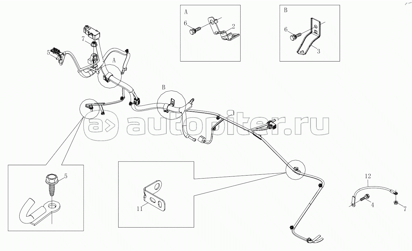 1S64833620011 Chassis wire harness 6483RD6VA-A1ZA05, 6483RD6VA-A1ZA06, 6483RD6VA-A1ZA07