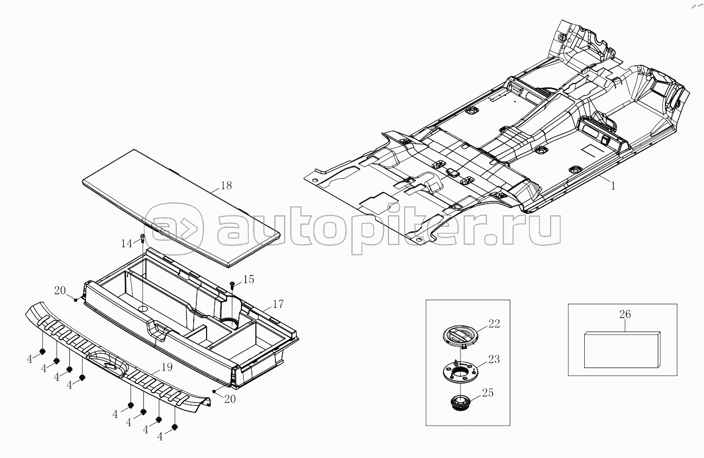 1SD1805120005 Floor trim parts (SUV, 7-seater, left-hand drive) 6483RD6VA-A1ZA06, 6483RD6VA-A1ZA08