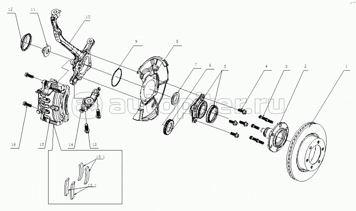 1S64833000001 Front axle 6483MD6DA-ADZA05