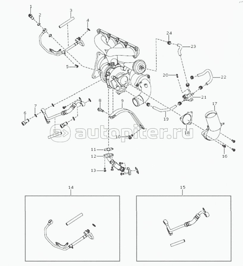 1S64831000010 Engine assembly - Turbocharger 1 6483MD6VA-A1ZA05, 6483RD6VA-A1ZA05, 6483RD6VA-A1ZA06, 6483RD6VA-A1ZA07, 6483RD6VA-A1ZA08