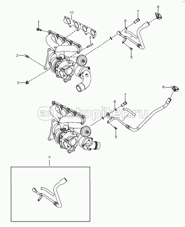 1S64831000010 Engine assembly - Turbocharger 2 6483MD6VA-A1ZA05, 6483RD6VA-A1ZA05, 6483RD6VA-A1ZA06, 6483RD6VA-A1ZA07, 6483RD6VA-A1ZA08