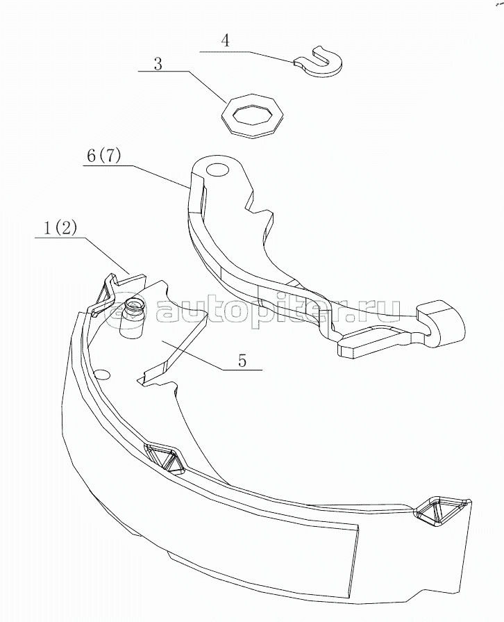 1S64832400001 Rear axle assembly-brake shoes group 6483MD6VA-A1ZA05