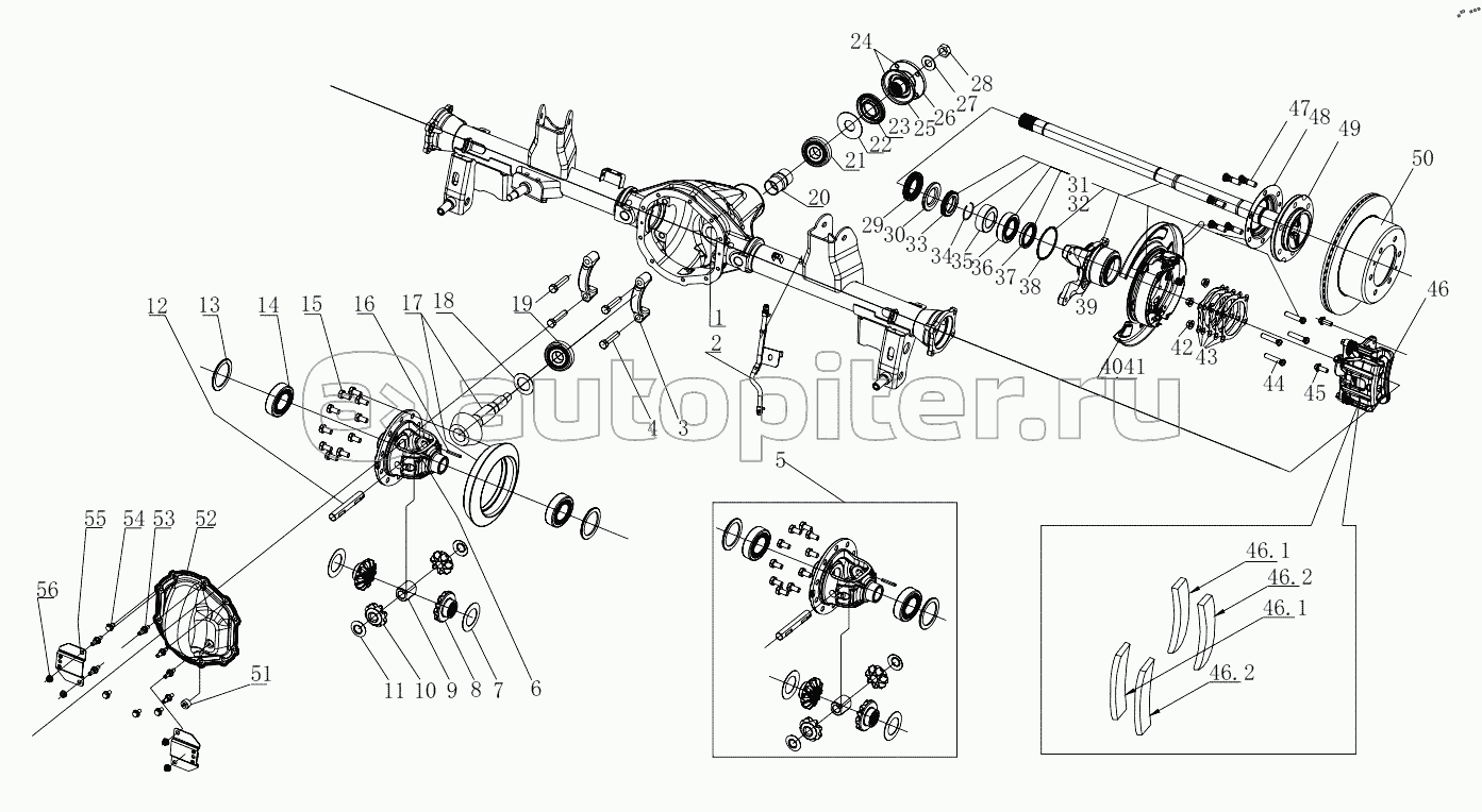 1S64832400001 Rear axle assembly 6483MD6VA-A1ZA05