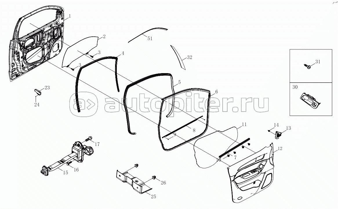 1SD1806100018 Front side door 6483MD6VA-A1ZA05, 6483RD6VA-A1ZA05, 6483RD6VA-A1ZA06, 6483RD6VA-A1ZA07