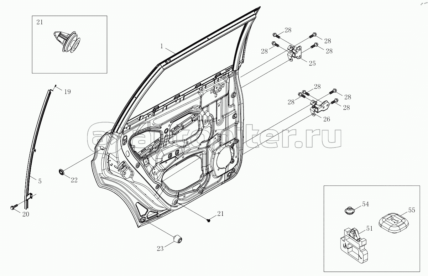 1SD1806200004 Rear side door 6483MD6VA-A1ZA05, 6483RD6VA-A1ZA05, 6483RD6VA-A1ZA06, 6483RD6VA-A1ZA07, 6483RD6VA-A1ZA08