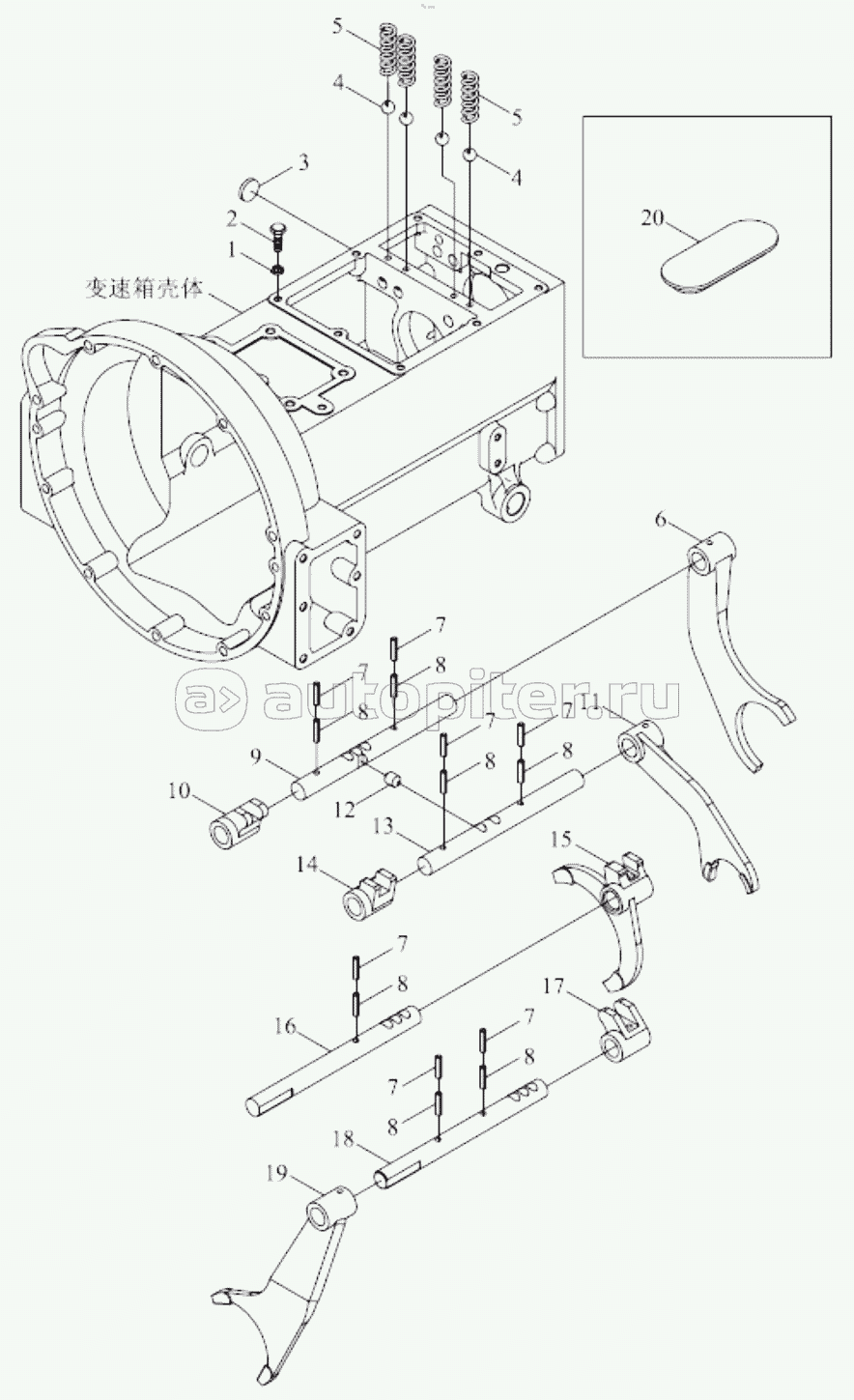 TB450.374C GEARBOX CONTROL MECHANISM ASSEMBLY-1