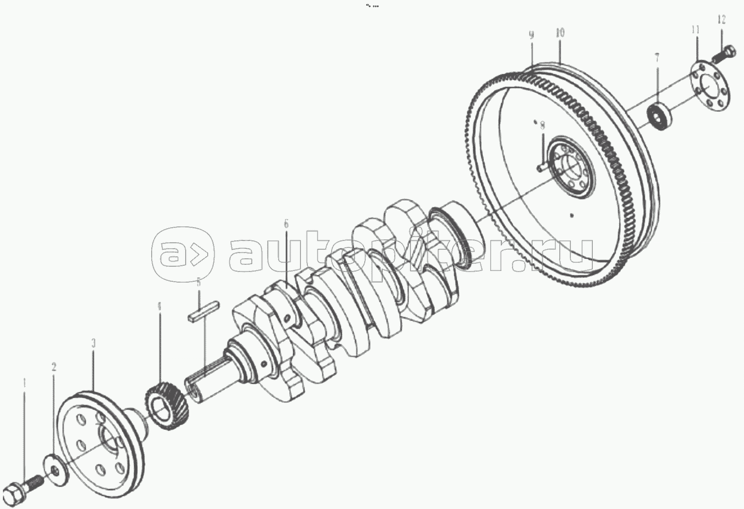 KM385BT-1F-9 CRANKSHAFT FLYWHEEL ASSEMBLY