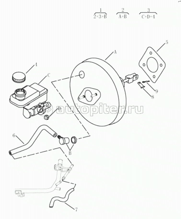 VACUUMN BOOSTER & BRAKE MASTER CYLINDER JL4G18. MT