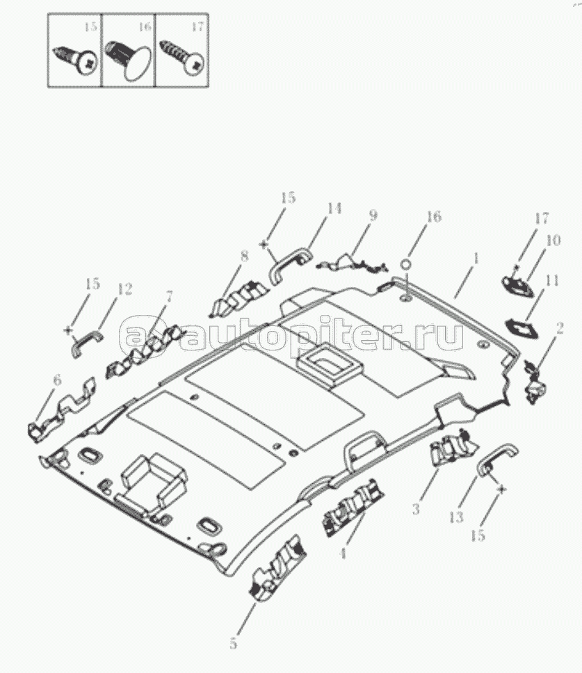 INTERIOR TRIM BOARD,ROOF PANEL 2014 MODEL