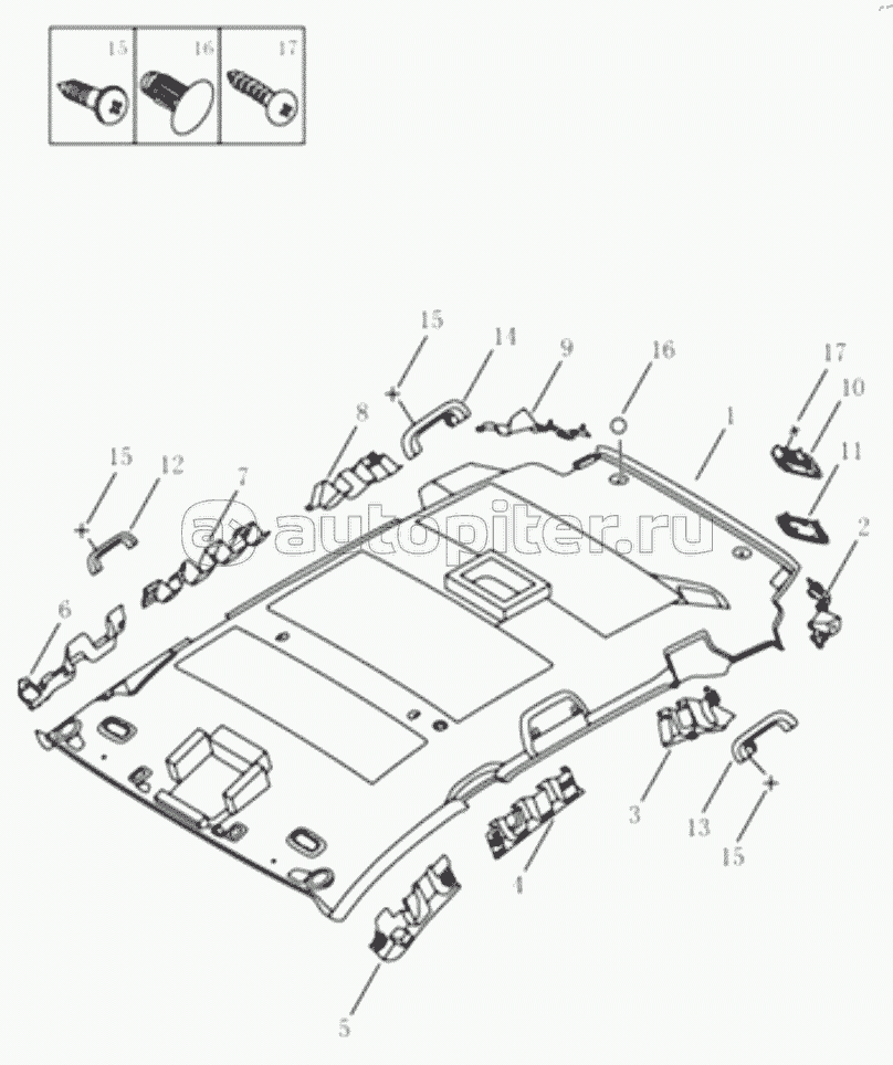 INTERIOR TRIM BOARD,ROOF PANEL SUNROOF, 2014 MODEL