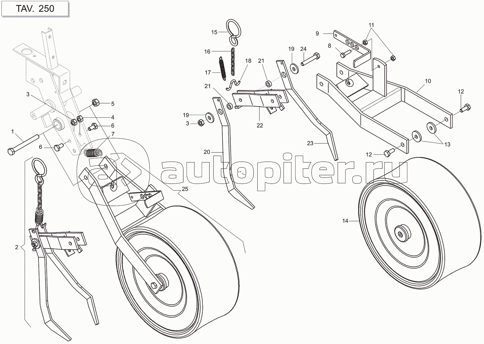 FARMFLEX O370 COMPRESSION WHEEL (WITH FRONT SEED COVER)