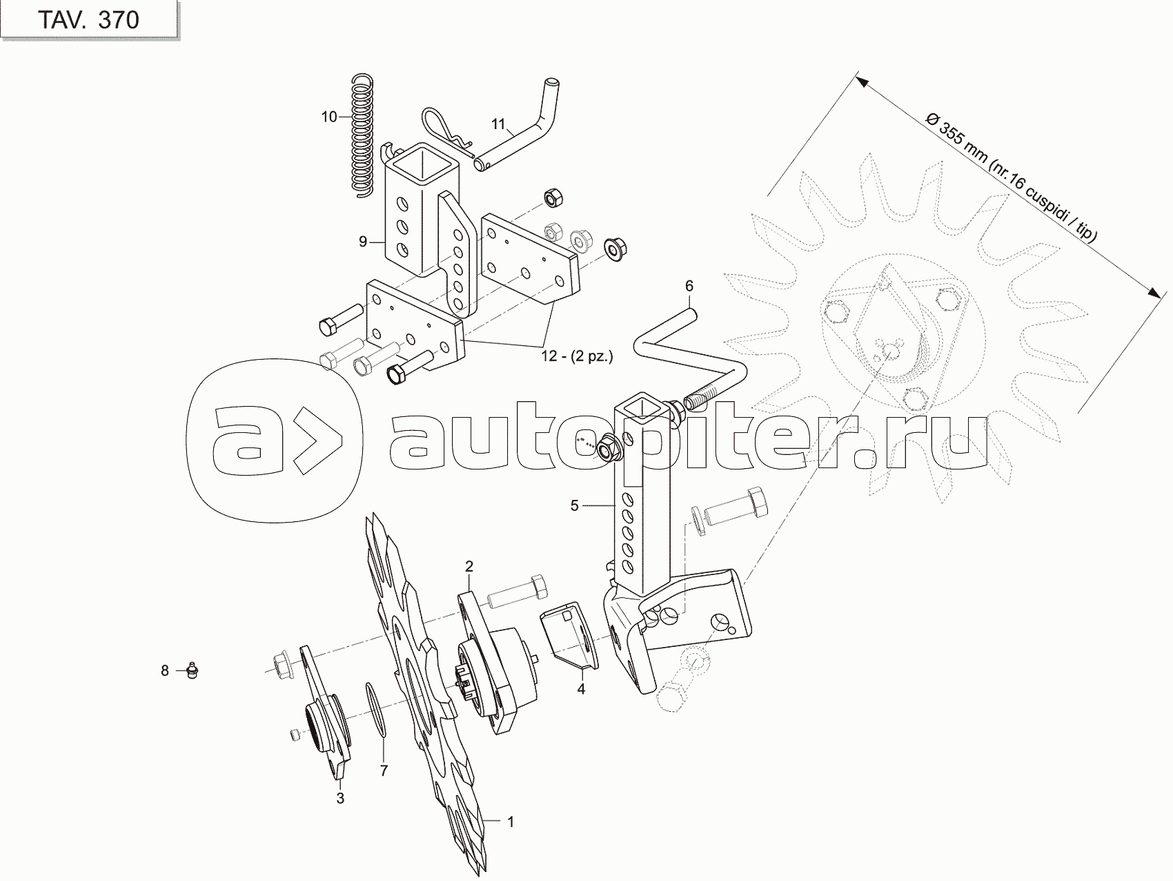 TRASH WHEEL - ROTARY RESIDUE DISTRIBUTOR