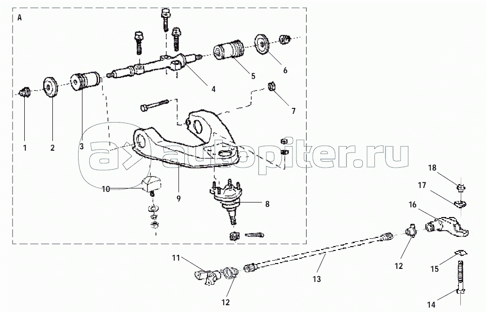 UPPER CONTROL ARM ASSEMBLY AND TORSION BAR