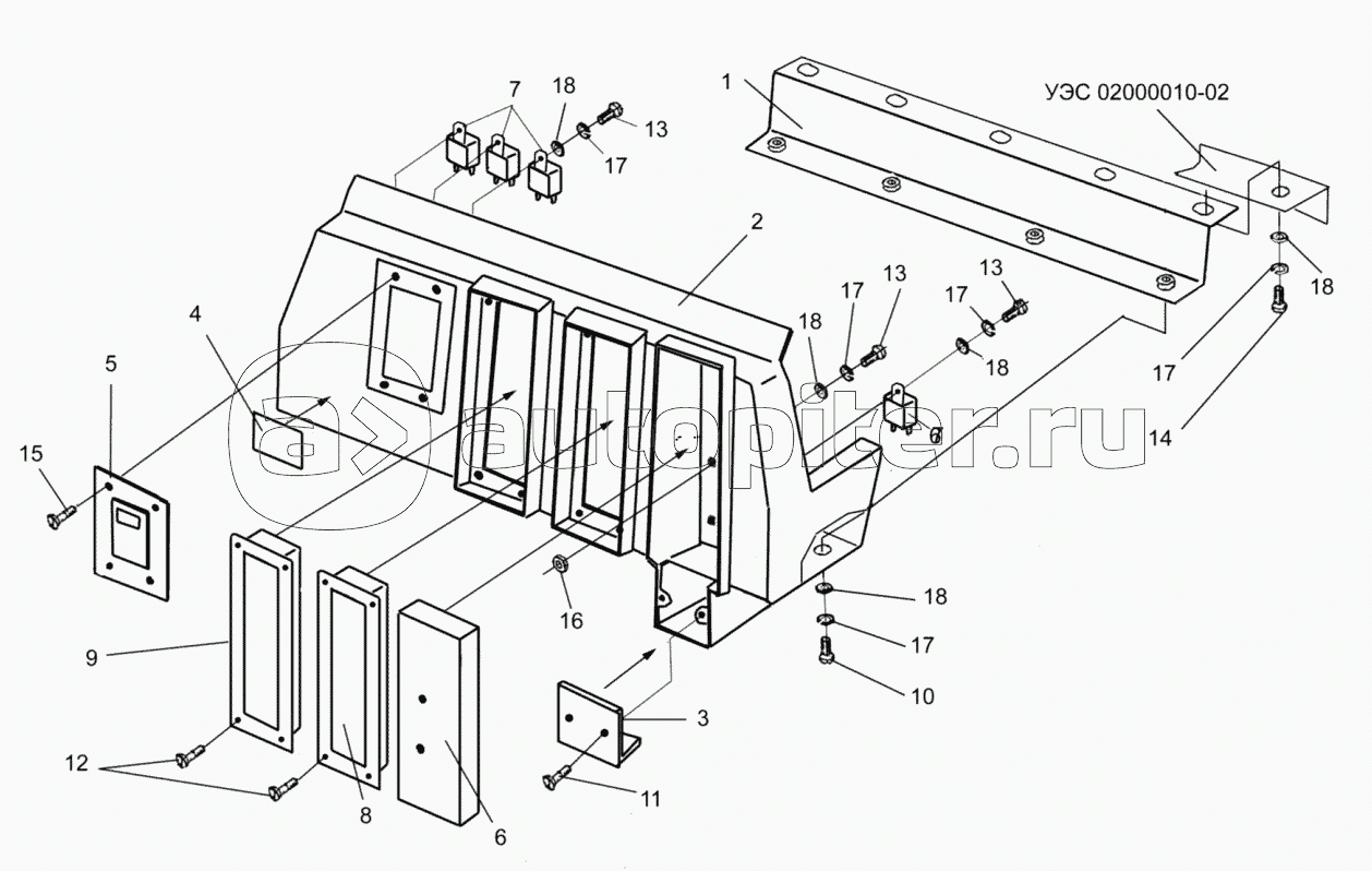 Установка крыши УЭС-7-0200220 и уголка УЭС-7-0200070