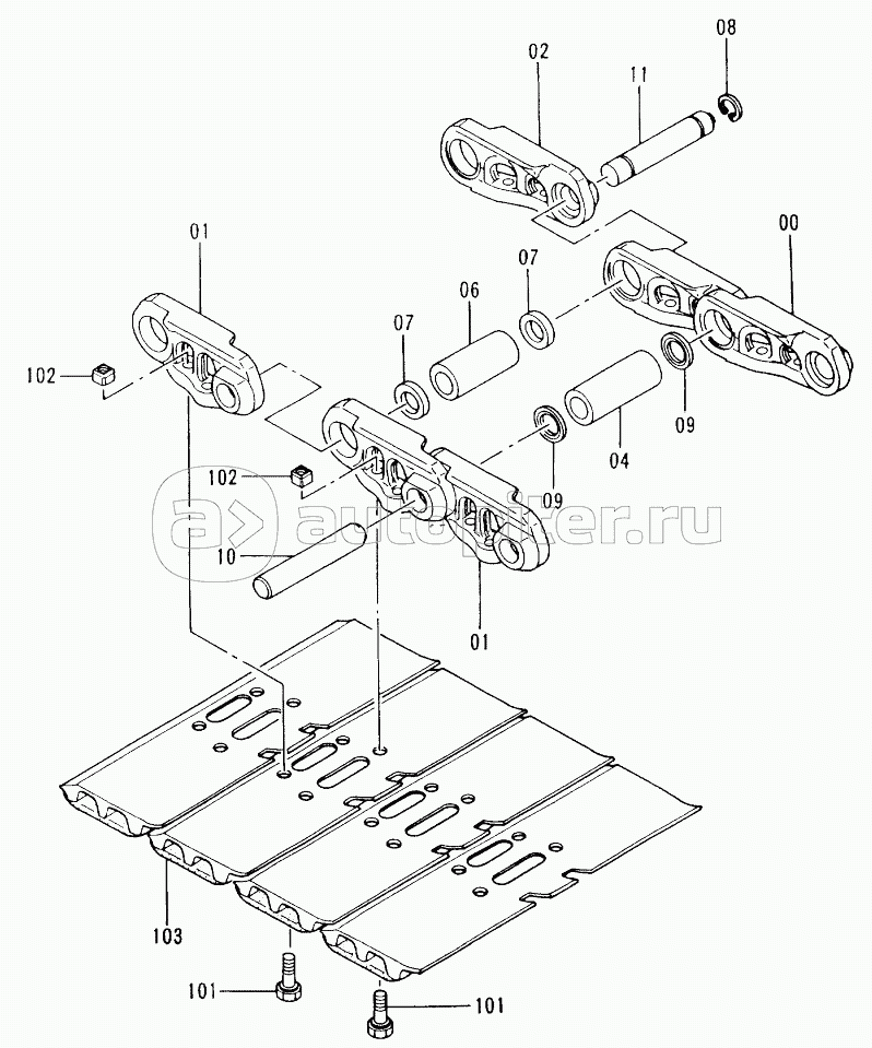 TRACK-LINK 600GP<RUBBER PAD>(STD. TRACK) D92/05-
