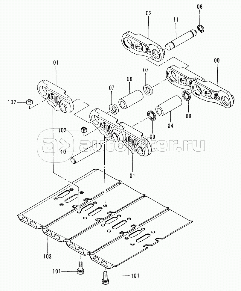 TRACK-LINK 600GP<RUBBER PAD>(LC TRACK) D92/05
