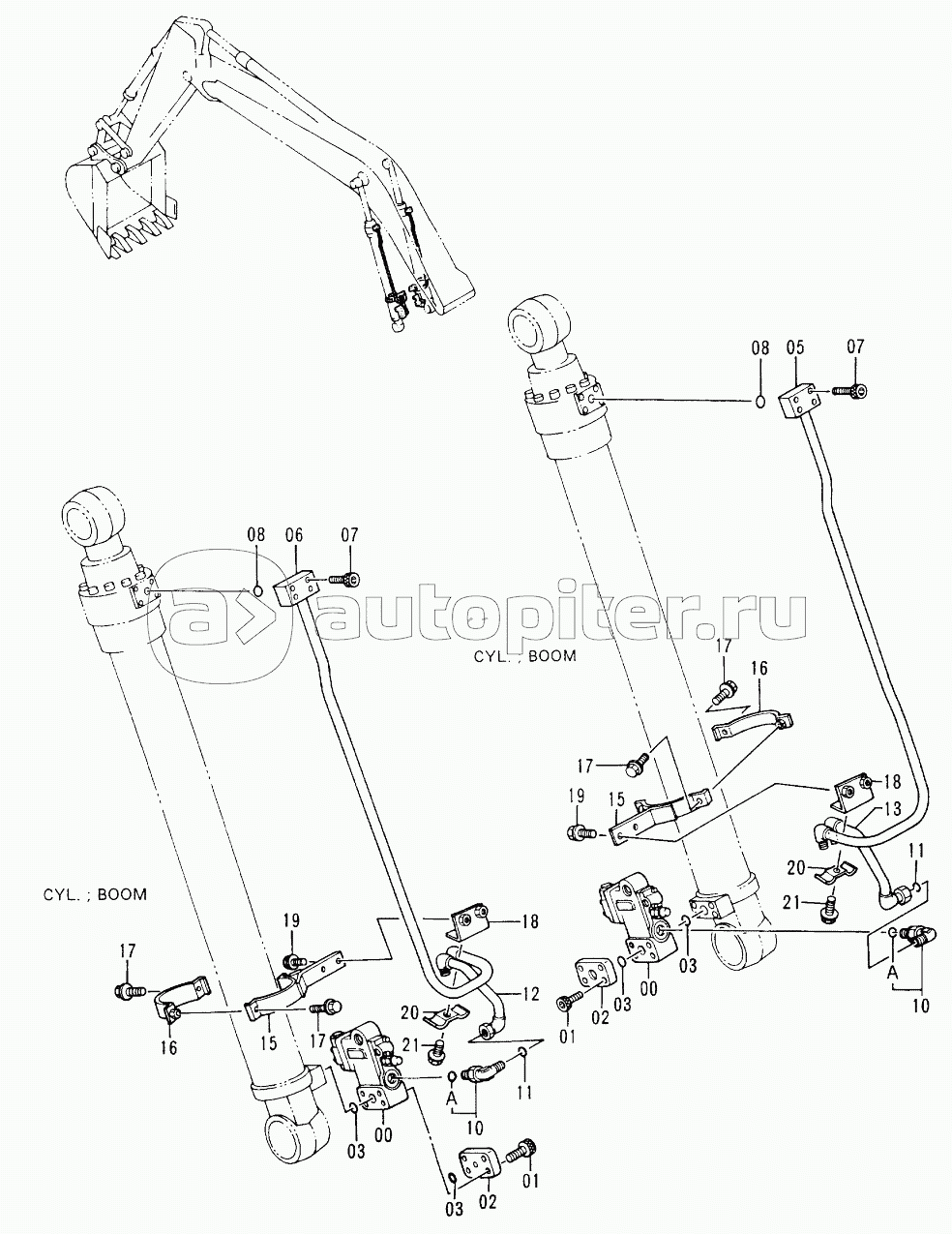 HOSE RUPTURE VALVE PIPINGS (BOOM):1 <Type 3> 60001-