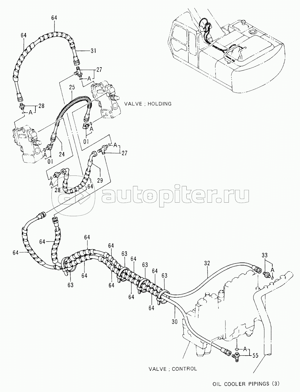 HOSE RUPTURE VALVE PIPINGS (BOOM):2 <Type 3> 60001-