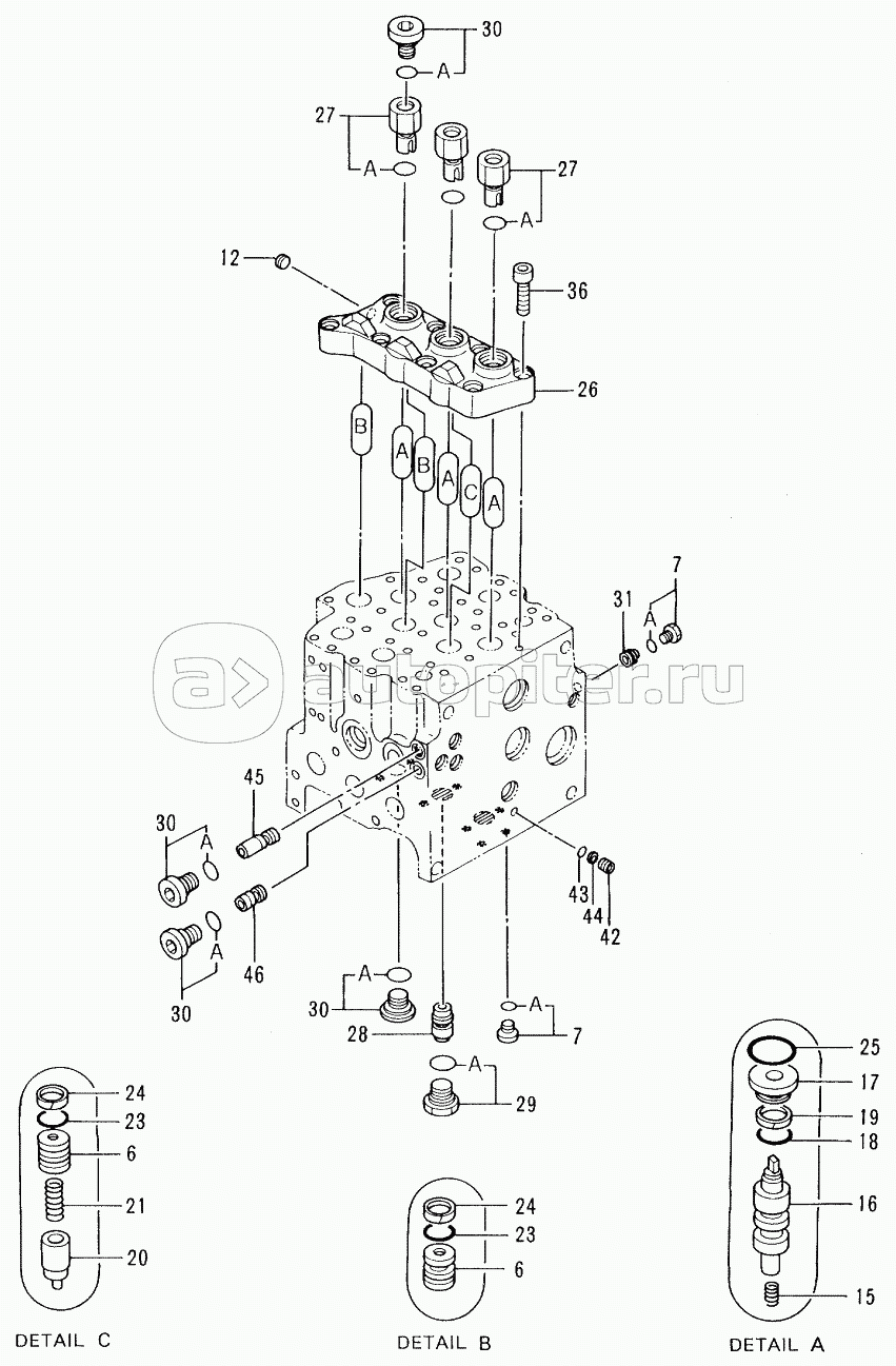 VALVE, CONTROL (5/6) STD:08001-08453, LC:08001-08474