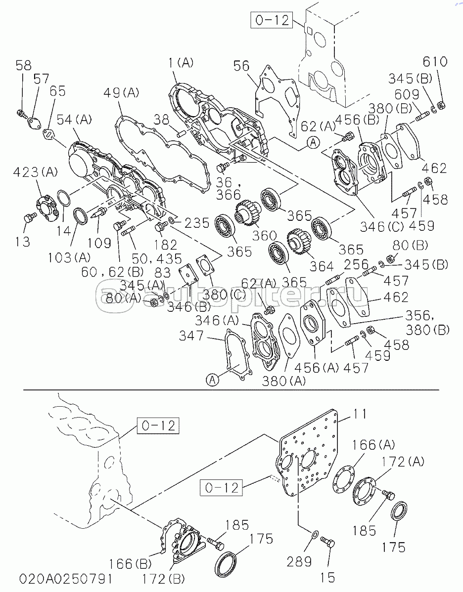 TIMING GEAR CASE AND FLYWHEEL HOUSING (2-3), S.N: D89-11-