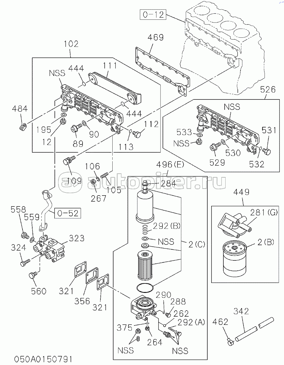 OIL COOLER AND OIL FILTER (1-2), S.N: D89-11-