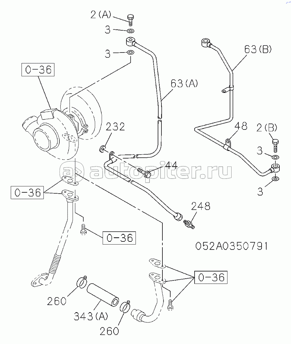 OIL AND VACUUM PIPING, ENGINE (3-3), S.N: D89-11-