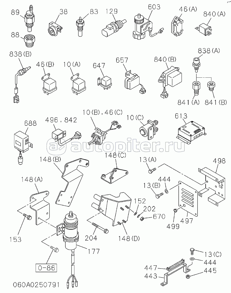 ENGINE ELECTRICAL CONTROL PARTS (1-2), S.N: D89-11-