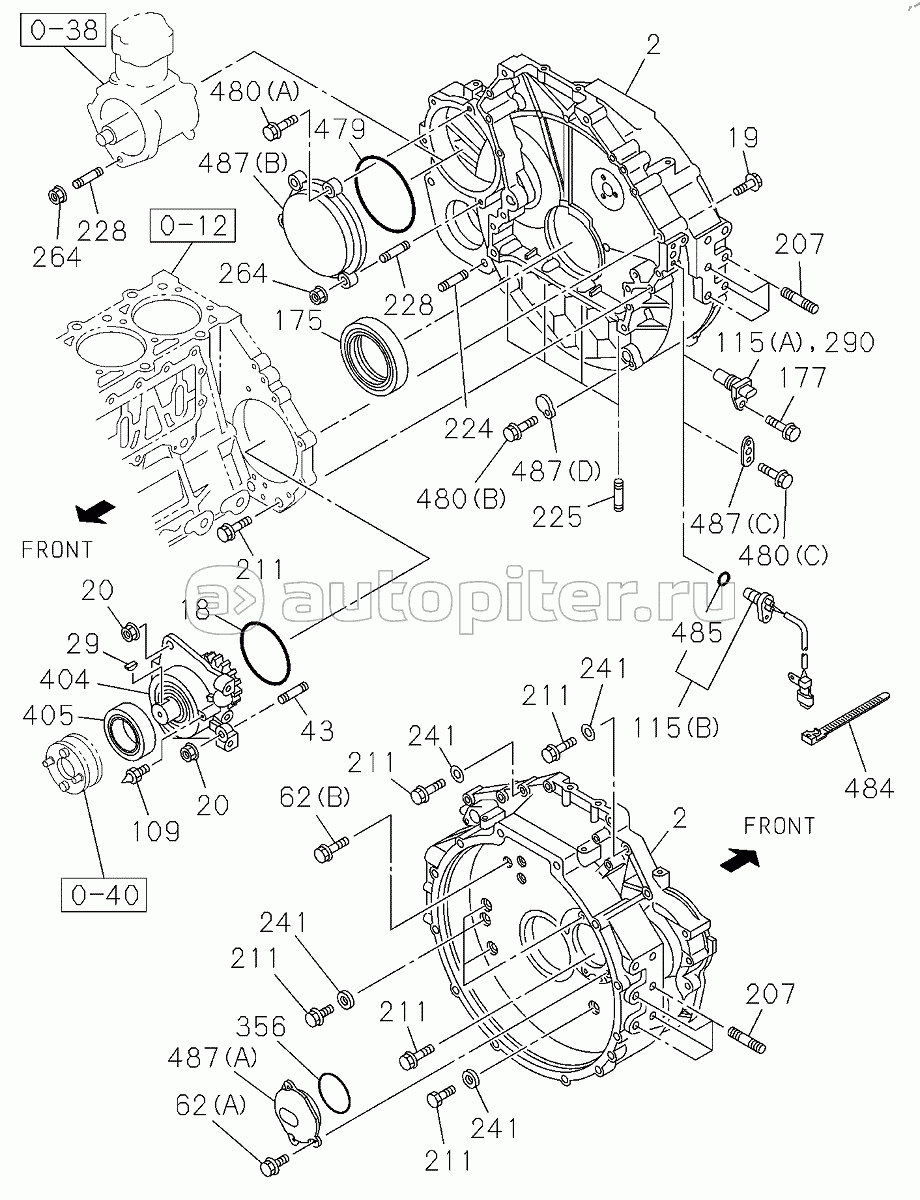 D00/06-, 1113415936 TIMING GEAR CASE AND FLYWHEEL HOUSING (1-2)