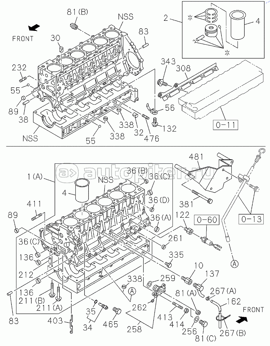 D00/06-, 8976001191 CYLINDER BLOCK (1-2)