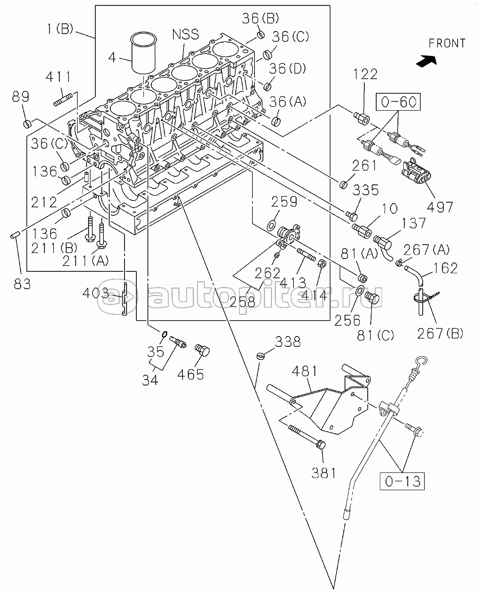 D00/06-, 8976001191 CYLINDER BLOCK (2-2)